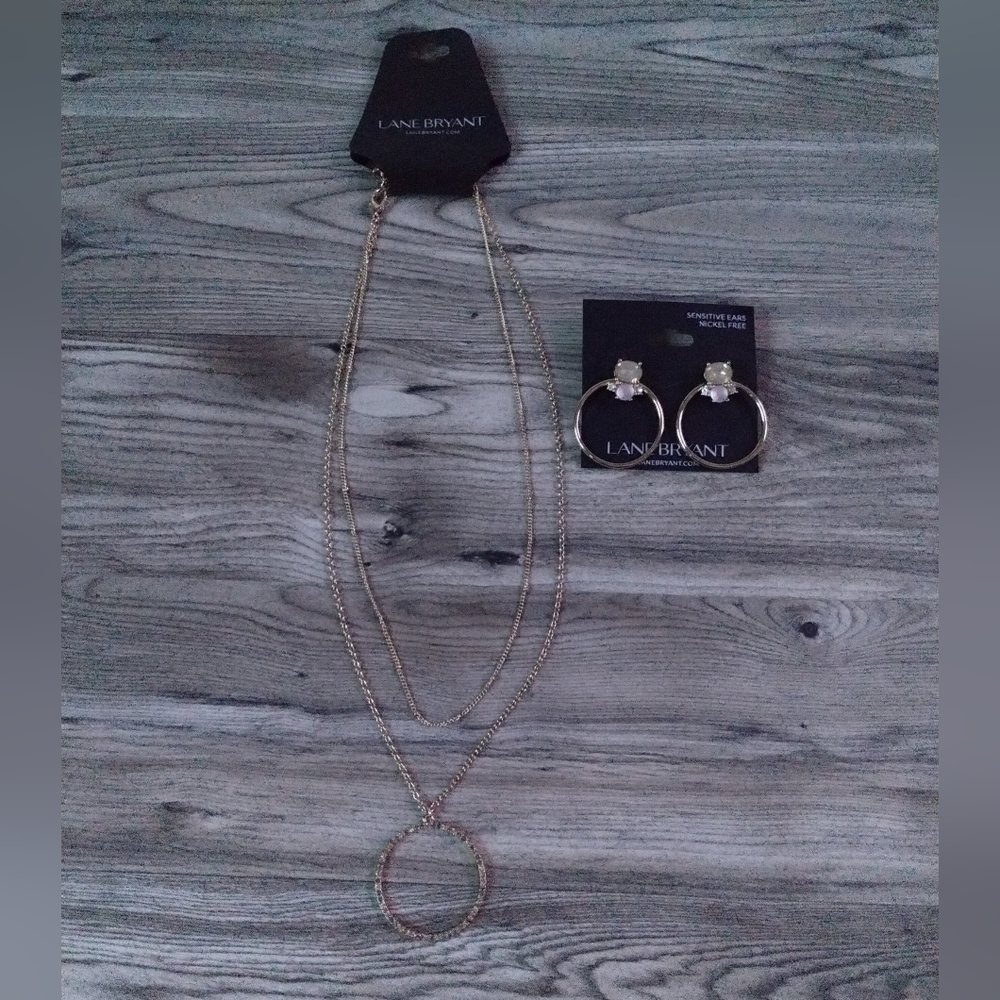 Lane Bryant Gold Tone Earrings and Necklace